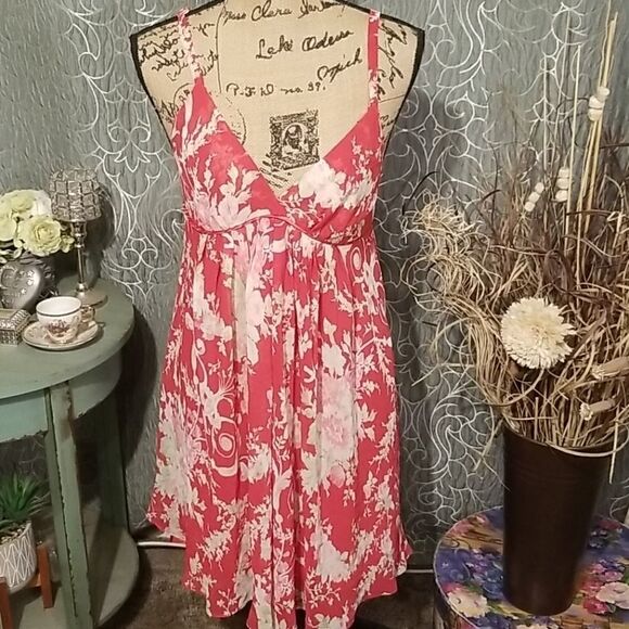 Oscar De La Renta Pink Label Red floral Teddy Size - Picture 2 of 6